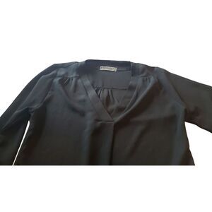 JON & ANNA Womens S Black Long Sleeve Sheer Top Shirt Blouse Work‎ Wear Classic